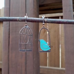 Mismatch Bird Cage Earrings